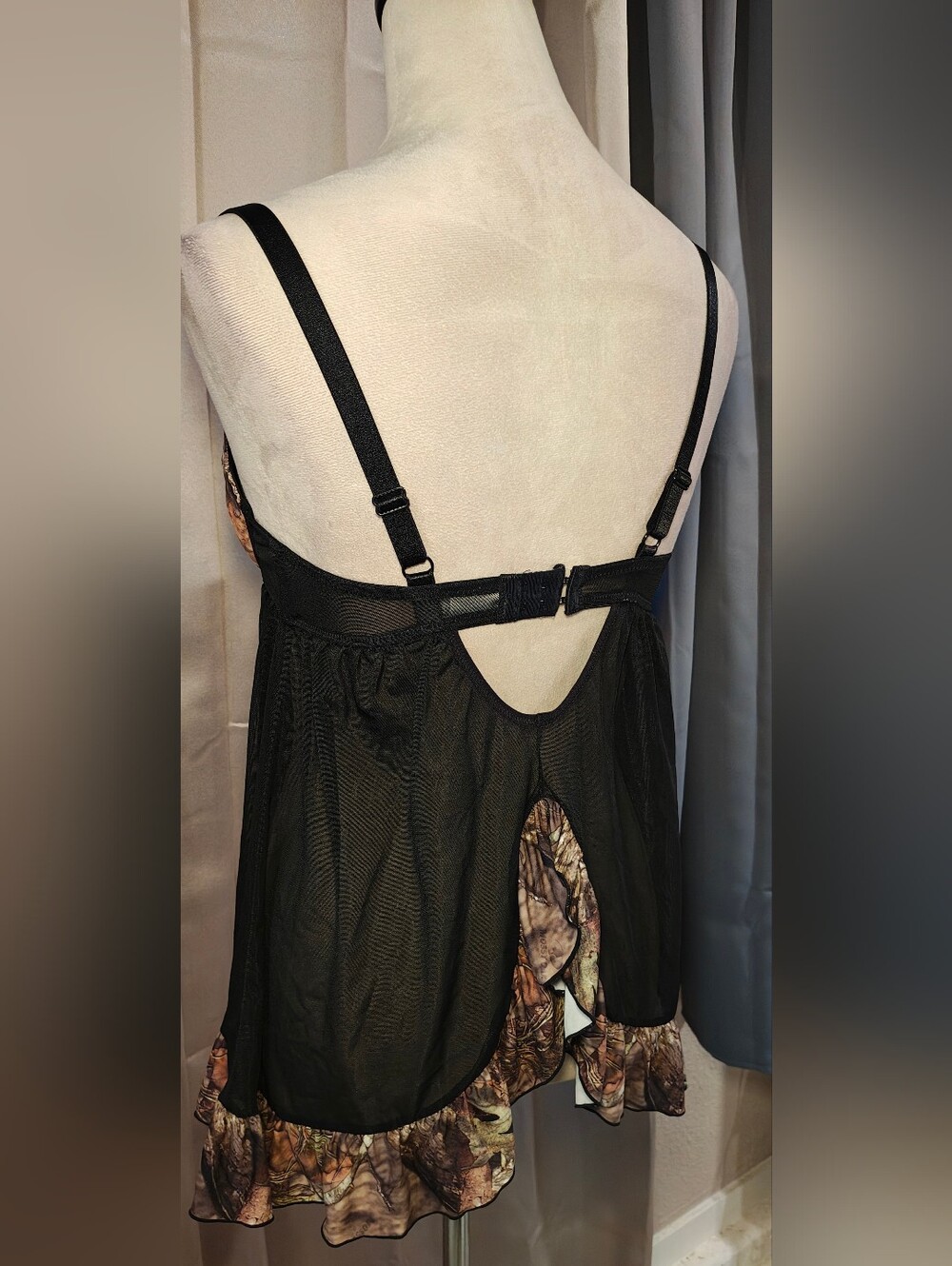 Y2K Wilderness Dreams Camo Lingerie Babydoll Slip Dress. - Picture 6 of 12